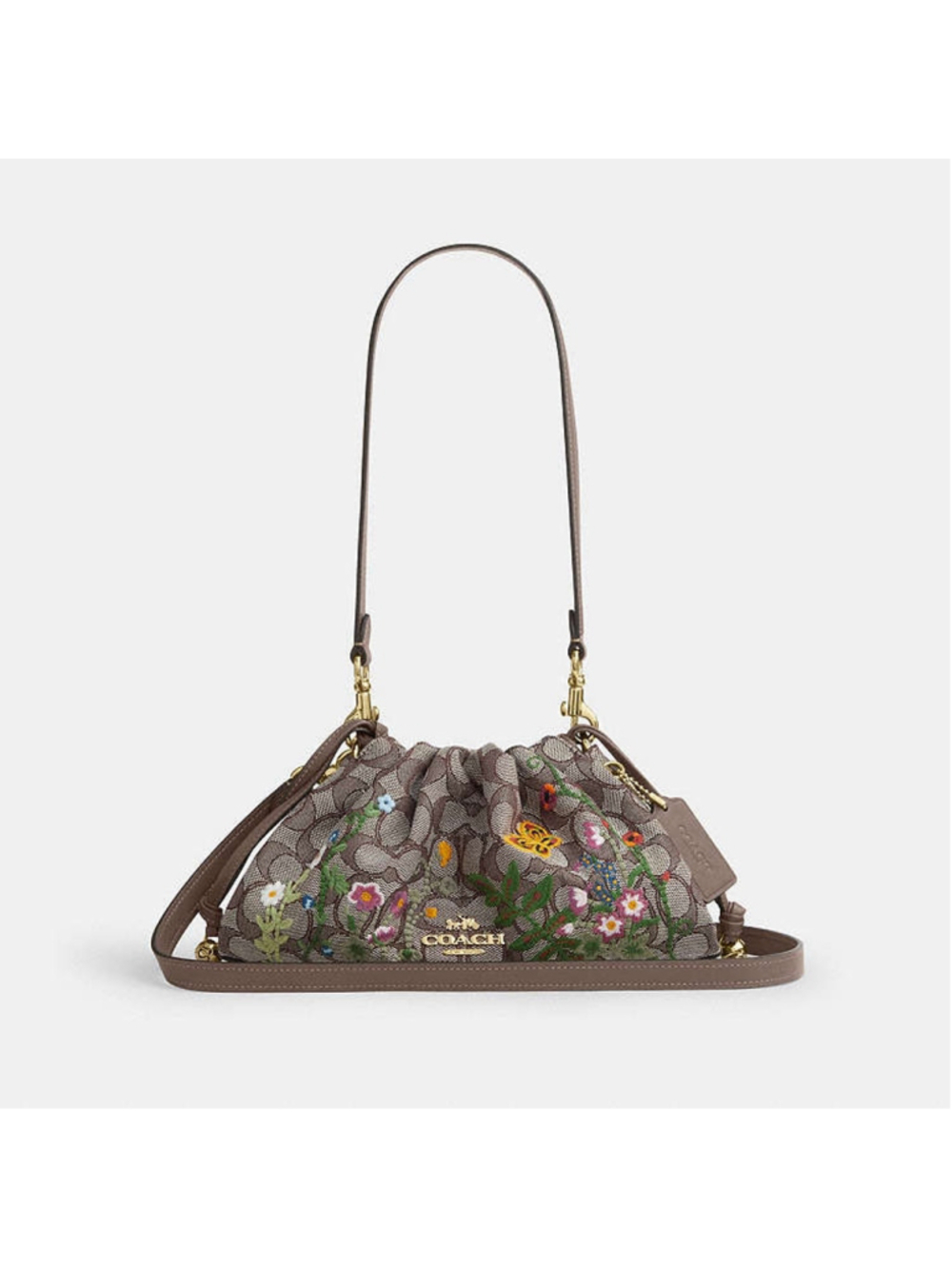 NEW Coach Faye Shoulder Bag In Signature Jacquard With Floral Embroidery NWT - Picture 8 of 16